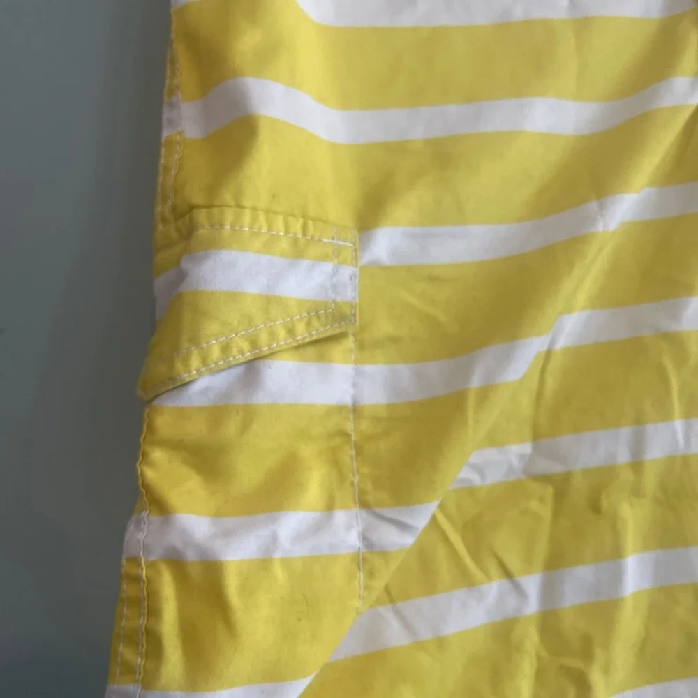 Mens Swimwear‎ Surf Beach Summer Striped Board Swim Trunks Shorts Yellow Small